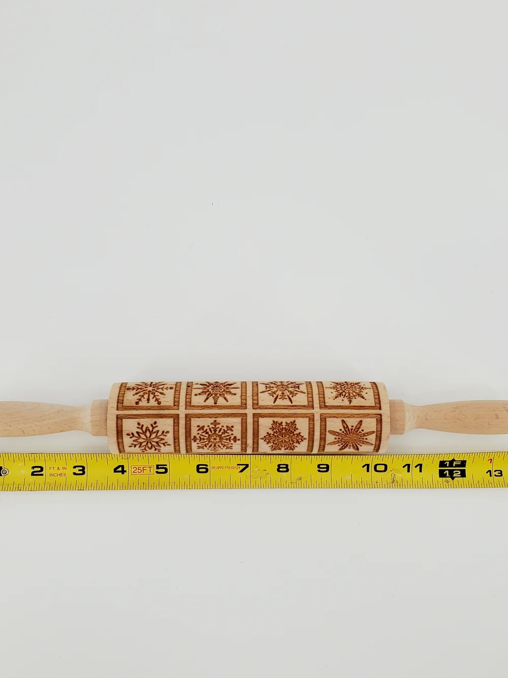 Snowflake Wooden Rolling Pin Embossing Christmas 14